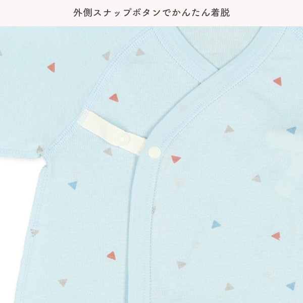 3枚組フライスボタン式コンビ肌着（くるま・三角）