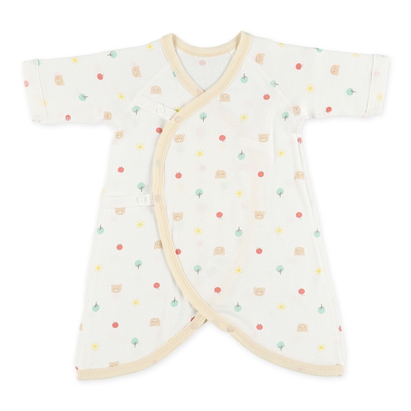 3枚組フライスボタン式コンビ肌着（くま）