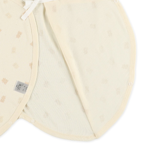 3枚組フライスボタン式コンビ肌着（くま）