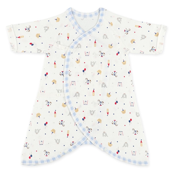 3枚組フライスボタン式コンビ肌着（遊具・チェック）