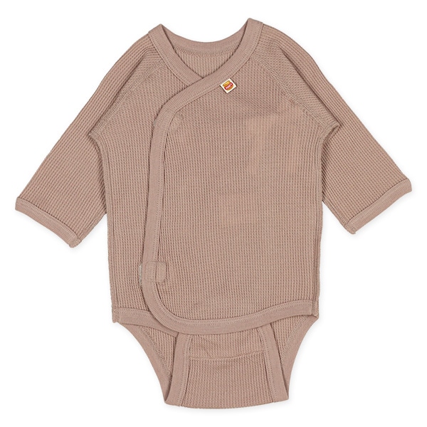 2枚組ワッフルワンタッチテープ式打ち合わせロンパース肌着（くま）