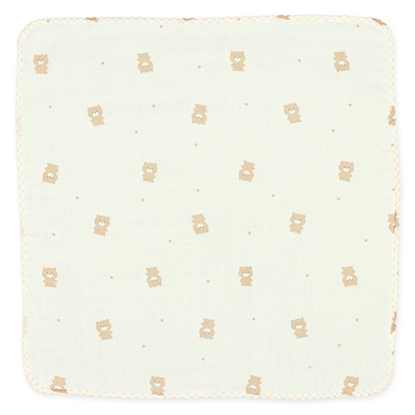 5枚組オーガニックコットンガーゼハンカチ（くま・星）