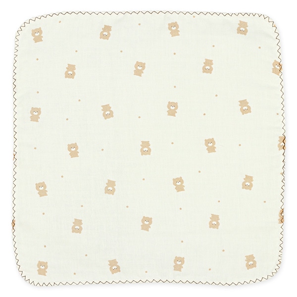 5枚組オーガニックコットンガーゼハンカチ（くま・星）