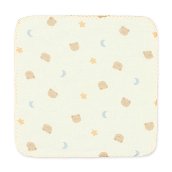 5枚組4重ガーゼハンカチ（星&月・ボーダー&くま）