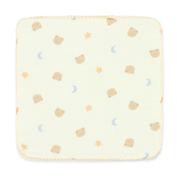 5枚組4重ガーゼハンカチ（星&月・ボーダー&くま）