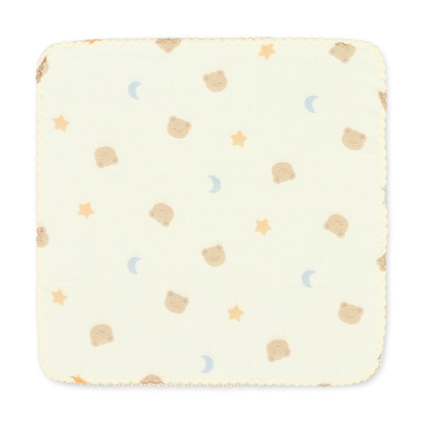 5枚組4重ガーゼハンカチ（星&月・ボーダー&くま）