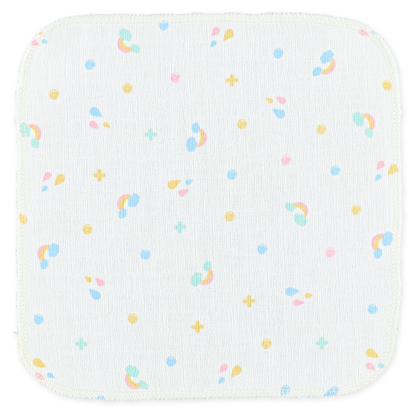 5枚組モスリンガーゼハンカチ（花柄・虹）