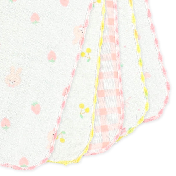 10枚組ガーゼハンカチ（ピンク・ブルー）