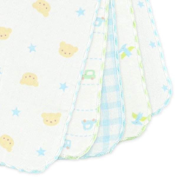 10枚組ガーゼハンカチ（ピンク・ブルー）