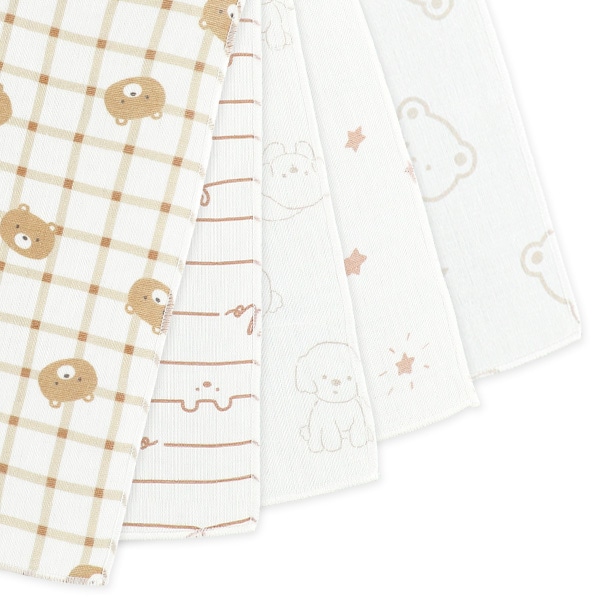 10枚組ガーゼハンカチ（ホワイト・ブラウン）