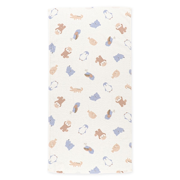 甘撚り長方形バスタオル（アニマルプリント）