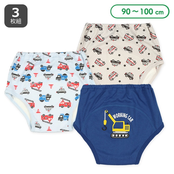 3枚組3層スムーストレーニングパンツ（はたらくくるま）