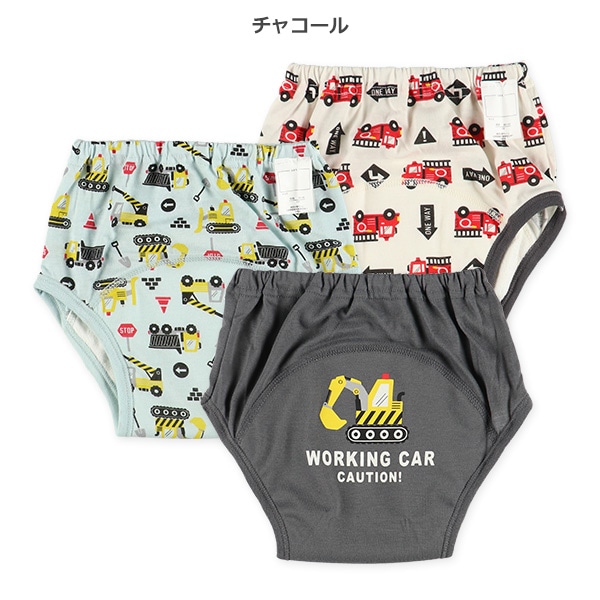 3枚組3層天竺トレーニングパンツ（はたらくくるま）