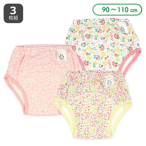 3枚組3層天竺トレーニングパンツ（花柄）