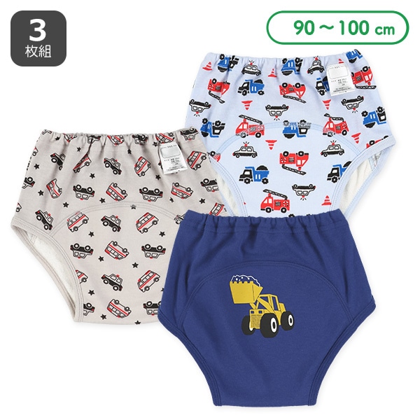 3枚組3層スムーストレーニングパンツ（ショベルカー）