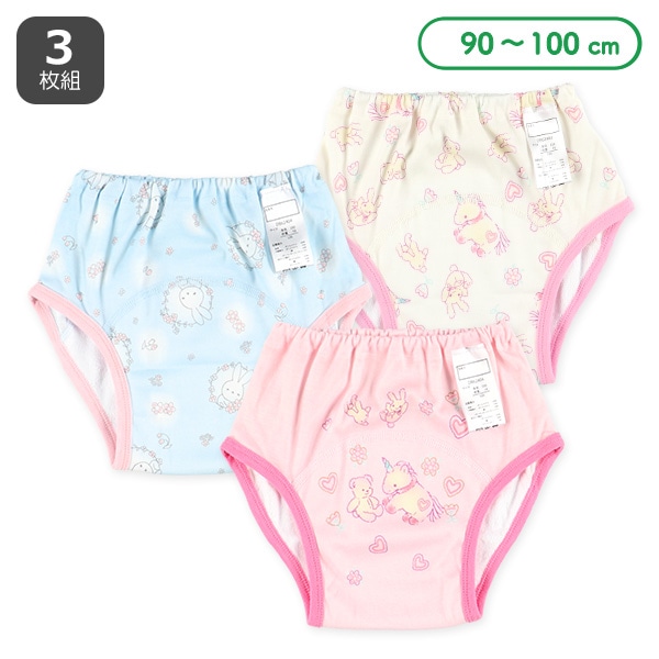 3枚組インクトレーニングパンツ（ふんわりアニマル）