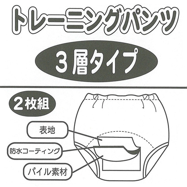 2枚組3層インクトレーニングパンツ（ピカチュウ）
