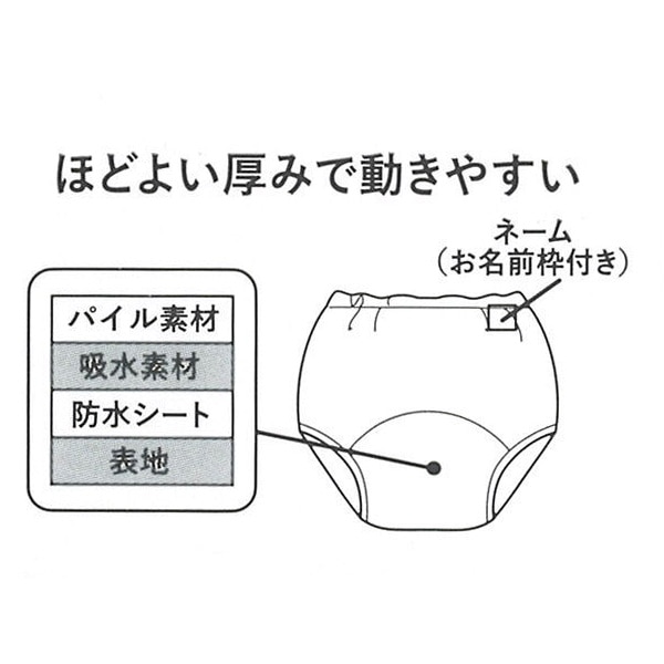 2枚組4層パイルトレーニングパンツ（うさぎ）