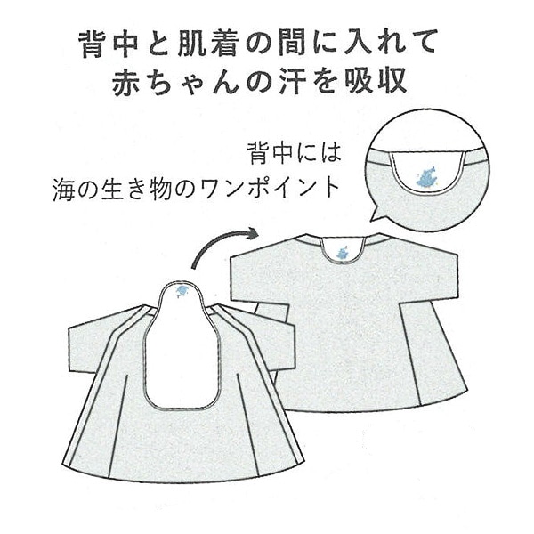 4枚組ガーゼ汗取りパッド（海の生き物）