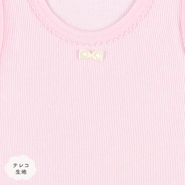 4枚組メッシュ&テレコノースリーブロンパース肌着（花・ハート・チェリー）