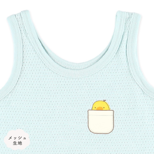 3枚組メッシュノースリーブロンパース肌着（たまご・ひよこ）