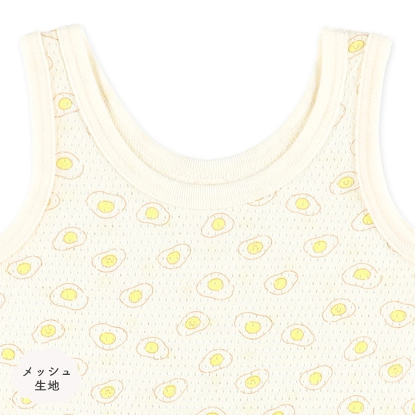 3枚組メッシュノースリーブロンパース肌着（たまご・ひよこ）
