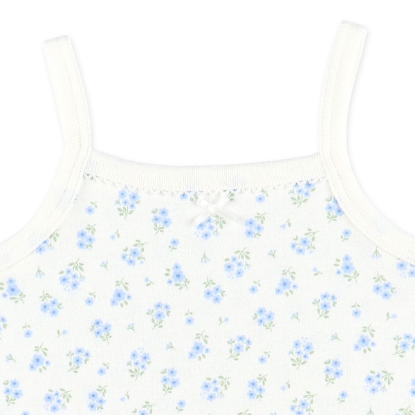 3枚組接触冷感&吸水速乾キャミソールロンパース肌着（花リボン）