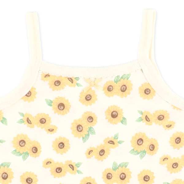 3枚組接触冷感&吸水速乾キャミソールロンパース肌着（花リボン）