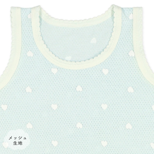 3枚組メッシュノースリーブロンパース肌着（スカラップハート）
