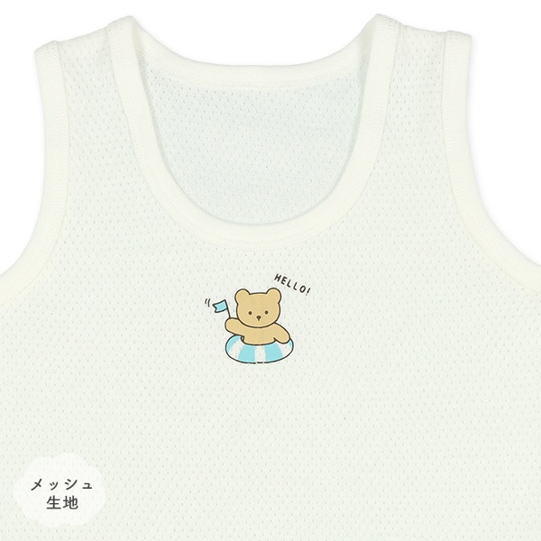 3枚組メッシュノースリーブロンパース肌着（くま）