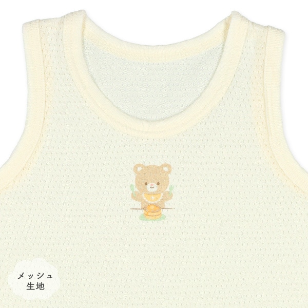 3枚組ノースリーブロンパース肌着（くま・はち）