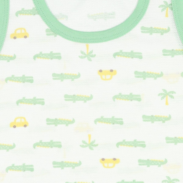 DRYWRAP）3枚組鹿の子ノースリーブロンパース肌着（わに・ぞう・くるま）