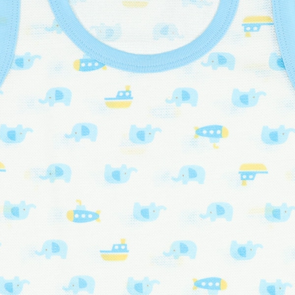 DRYWRAP）3枚組鹿の子ノースリーブロンパース肌着（わに・ぞう・くるま）