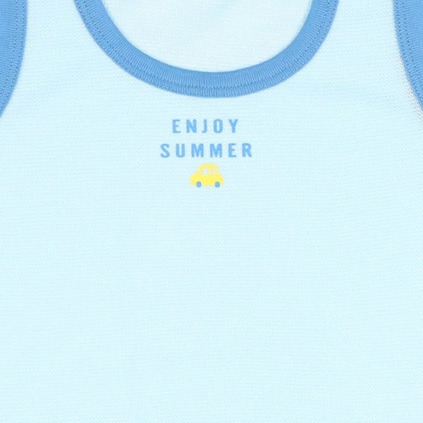 DRYWRAP）3枚組鹿の子ノースリーブロンパース肌着（わに・ぞう・くるま）