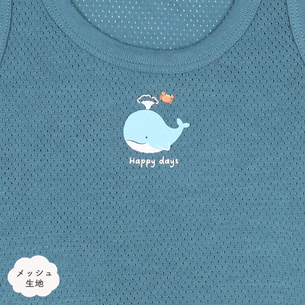 4枚組メッシュノースリーブロンパース肌着（ペンギン）
