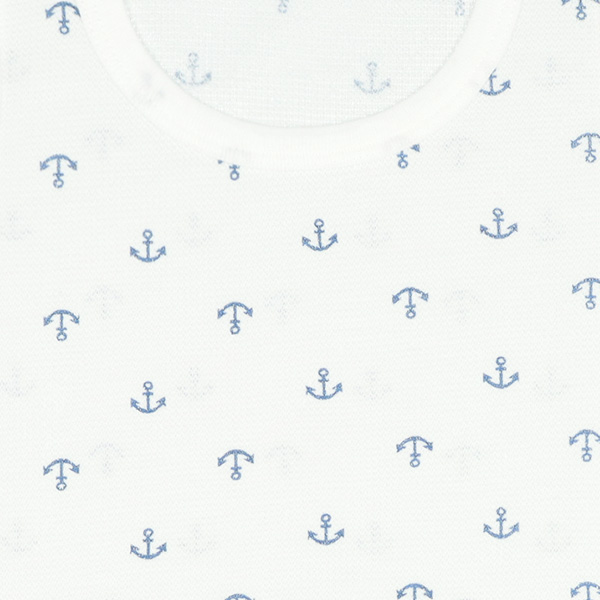 DRYWRAP）3枚組鹿の子ノースリーブロンパース肌着（船・イカリ柄）