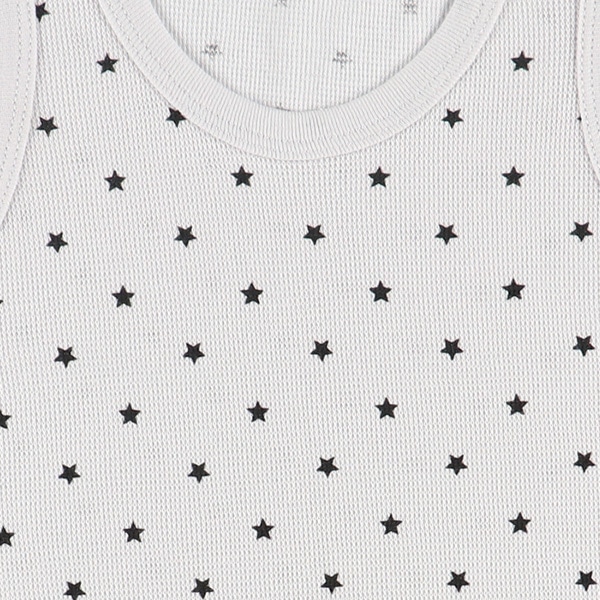 4枚組鹿の子ノースリーブロンパース肌着（恐竜）