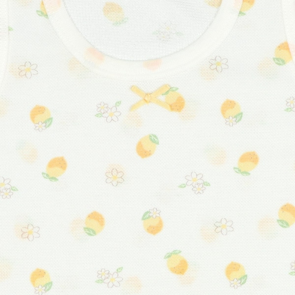 DRYWRAP）3枚組鹿の子ノースリーブロンパース肌着（レモン・ハート）