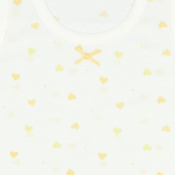 DRYWRAP）3枚組鹿の子ノースリーブロンパース肌着（レモン・ハート）