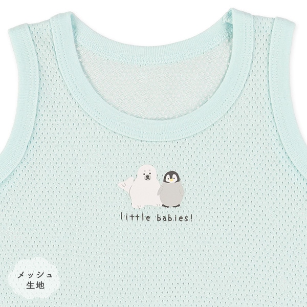 3枚組メッシュノースリーブロンパース肌着（海の生き物・ペンギン）