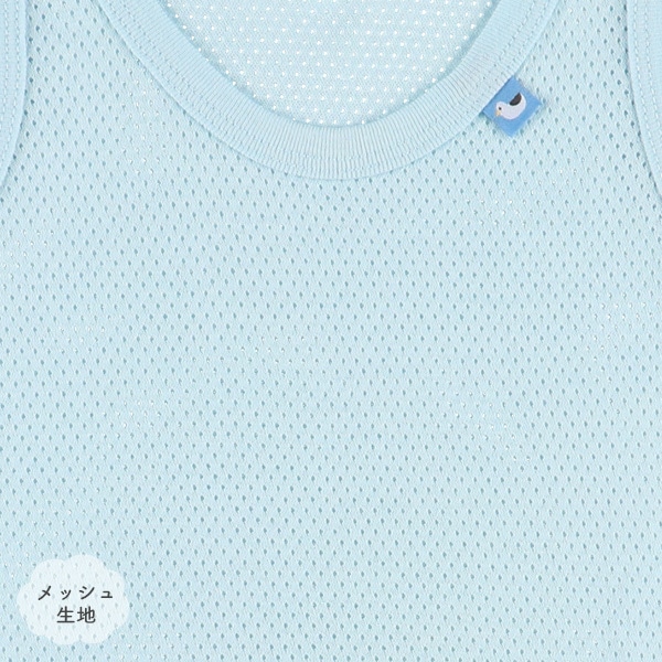 3枚組メッシュノースリーブロンパース肌着（くじら）