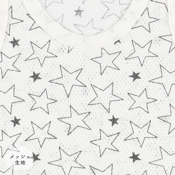 3枚組メッシュノースリーブロンパース肌着（パイナップル・星）