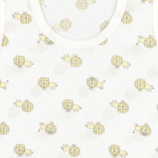 4枚組鹿の子ノースリーブロンパース肌着（ライオン・しまうま）