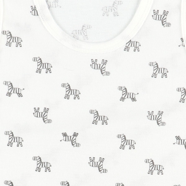 4枚組鹿の子ノースリーブロンパース肌着（ライオン・しまうま）