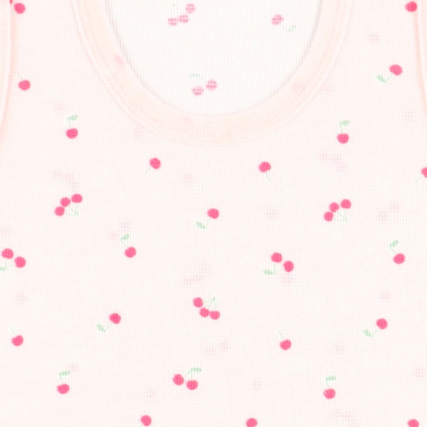 4枚組鹿の子ノースリーブロンパース肌着（さくらんぼ・レモン）