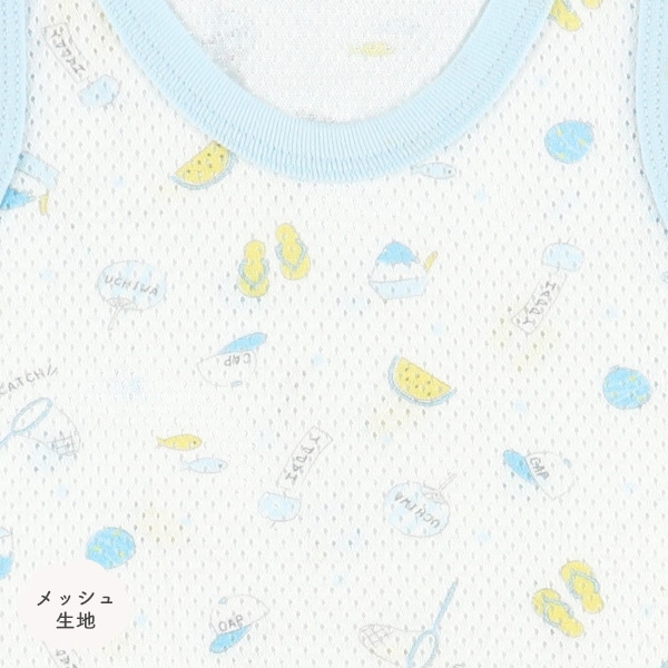3枚組メッシュノースリーブロンパース肌着（夏柄・チェック・星）