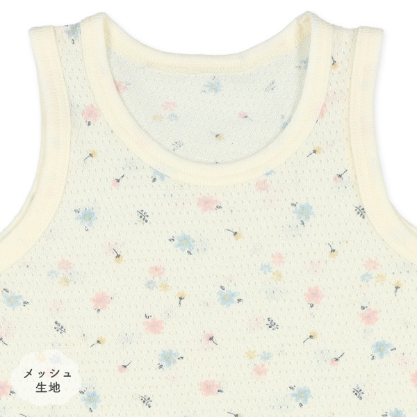 4枚組メッシュノースリーブロンパース肌着（花柄）