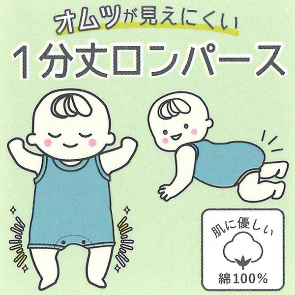3枚組メッシュノースリーブ1分丈ロンパース肌着（無地チケット・足付き）