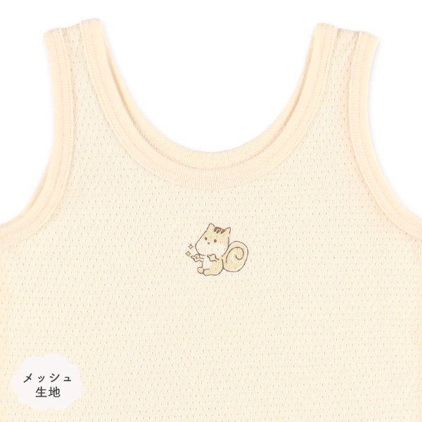 3枚組メッシュノースリーブロンパース肌着（ひらめきアニマル）