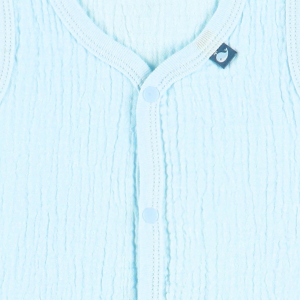 2枚組モスリンノースリーブ前開きロンパース肌着（ピスネーム）